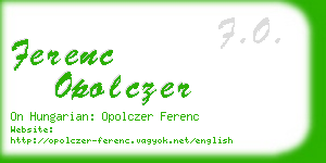 ferenc opolczer business card